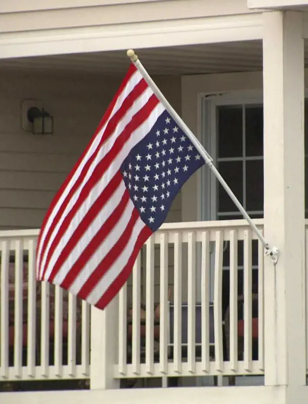The United States Flag being flown upside down at a private residence.