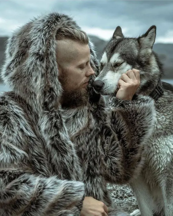 A dog and human bonding in Vikings series