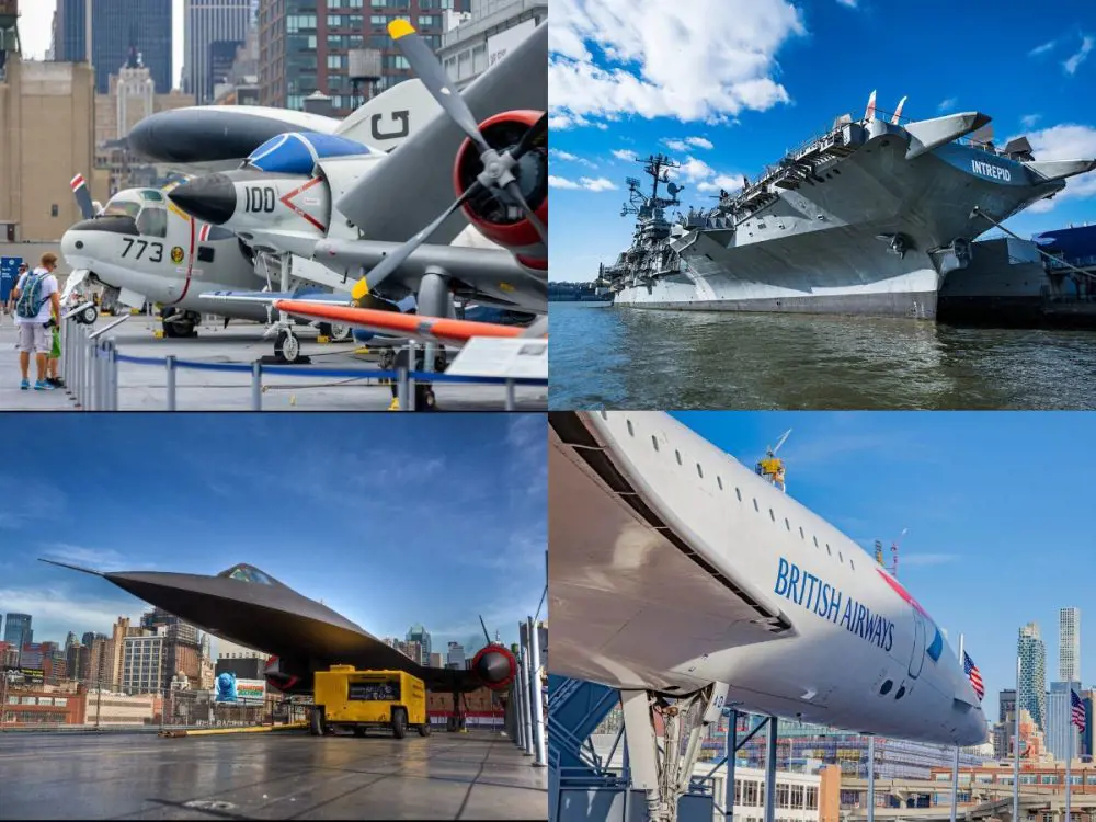 Aircrafts exhibited at the Intrepid Sea, Air and Space Museum