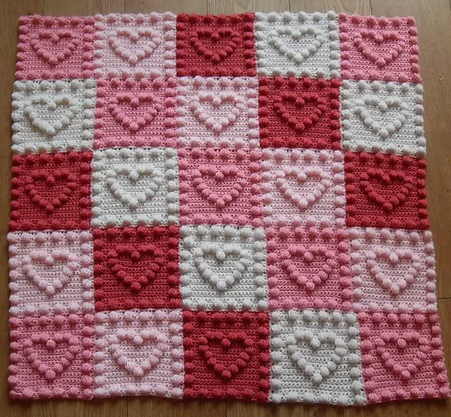 Crochet Heart Blanket for this love month